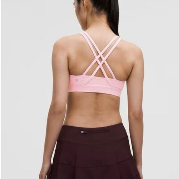 Lululemon Energy Bra Pink Organza Size 8 Medium Support B–D Cups EUC - Picture 1 of 7